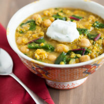 Curried Red Lentils with Swiss Chard