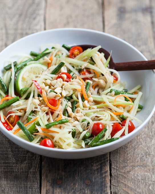 Green papaya and papaya salads