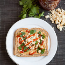 Peanut Cilantro Sriracha Toast | Gather & Dine