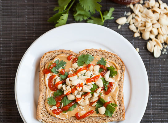 Peanut Cilantro Sriracha Toast | Gather & Dine