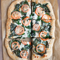 Kale, Tomato, and Parmesan Pizza