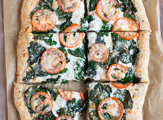 Kale, Tomato, and Parmesan Pizza
