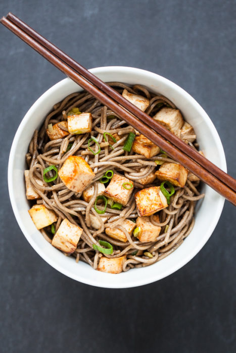 Easy Baked Tofu with Soba Noodles