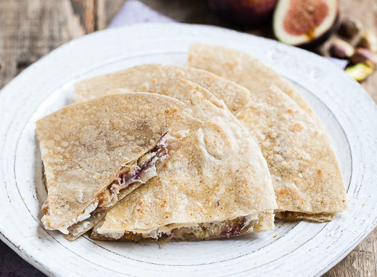 Fig, Honey, Pistachio, and Goat Cheese Quesadillas