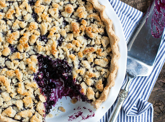 Wild Blueberry Pie with Almond Oat Crumble | Gather & Dine