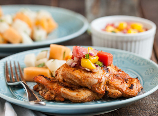 Chipotle Chicken with Mango-Tomato Salsa| Gather & Dine
