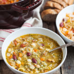 Pesto Hominy Minestrone Soup|Gather & Dine