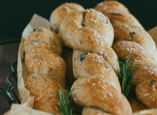 Olive and Rosemary Breadstick Twists