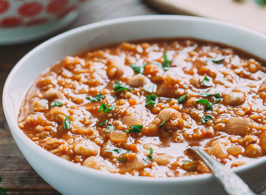 Tomato Saffron Mixed Grains Soup | Gather & Dine