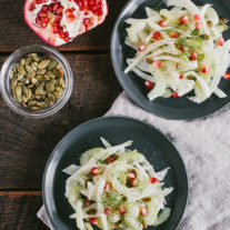 Fennel Celery Salad {with Pumpkin Seeds and Pomegranate} | Gather & Dine