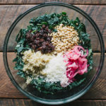 Kale Quinoa Salad with Pickled Onions, Raisins, and Pine Nuts | Gather & Dine