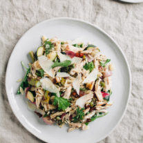 Summer Italian Orzo Salad with Grilled Marinated Vegetables and Chicken | Gather & Dine