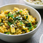 Curried Quinoa with Grilled Zucchini and Curry Lime Pepitas