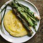 Grilled Spring Vegetables with Parsnip Potato Puree