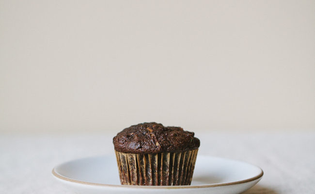 Chocolate Zucchini Coconut Oil Muffins