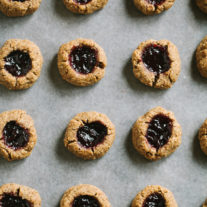 Cherry Hazelnut Thumbprint Cookies