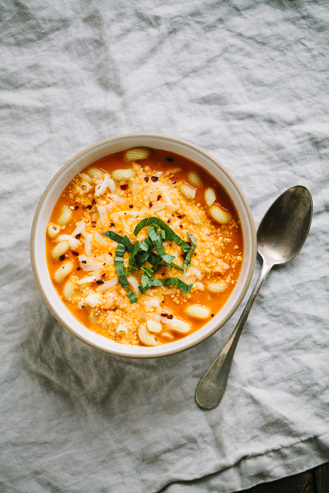 Creamy Tomato Basil Pasta Soup