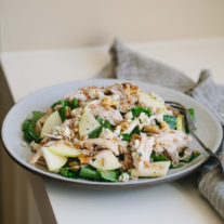 Chicken Farro Salad with Apples and Walnuts