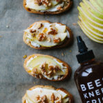 Spicy Honey Crostini with Pears and Walnuts