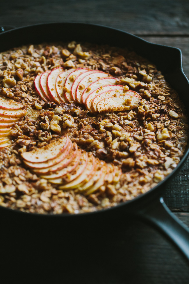 Apple Raisin Walnut Baked Oatmeal with Barley and Rye