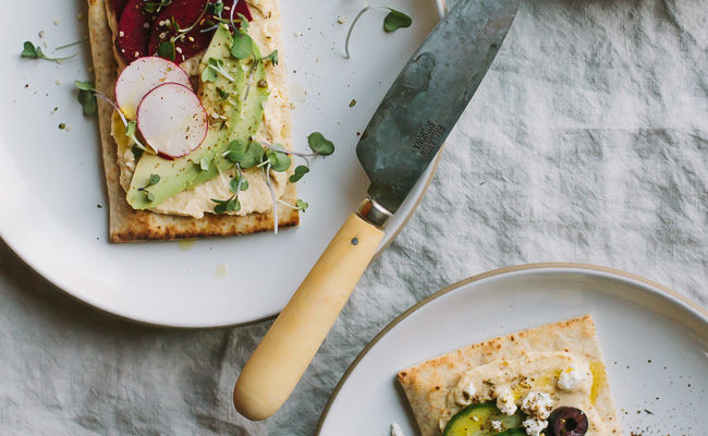 Spring Hummus Toasts