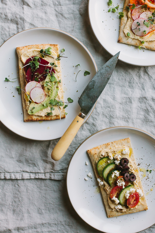 Spring Hummus Toasts