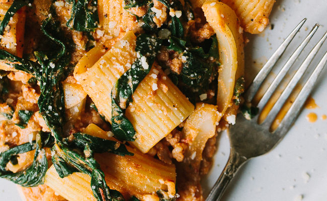 Swiss Chard, Fennel, and Sausage Pasta