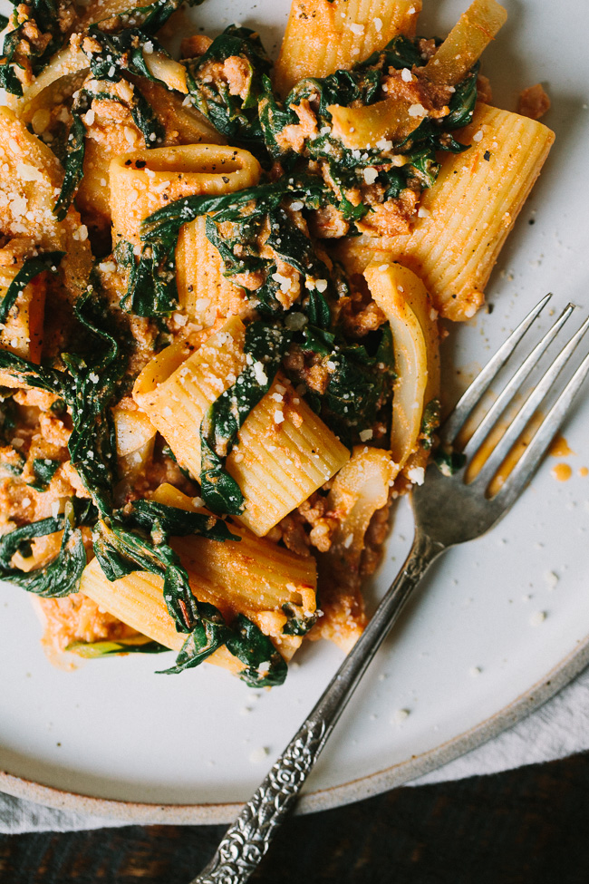 Swiss Chard, Fennel, and Sausage Pasta