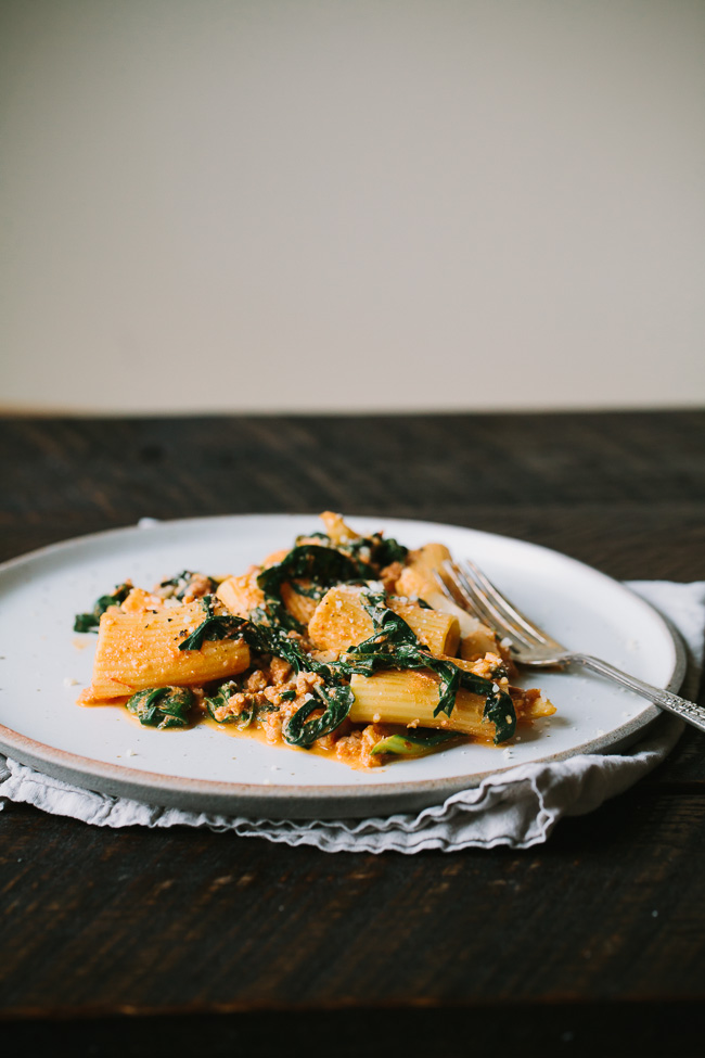 Swiss Chard, Fennel, and Sausage Pasta
