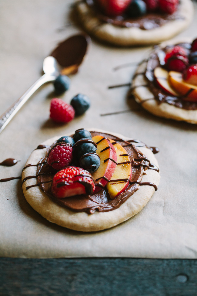 Chocolate Hazelnut Fruit Pizza with Sourdough Crust