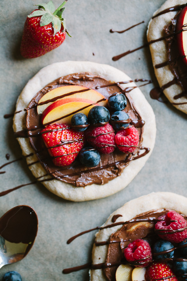 Chocolate Hazelnut Fruit Pizza with Sourdough Crust