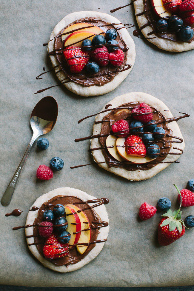 Chocolate Hazelnut Fruit Pizza with Sourdough Crust