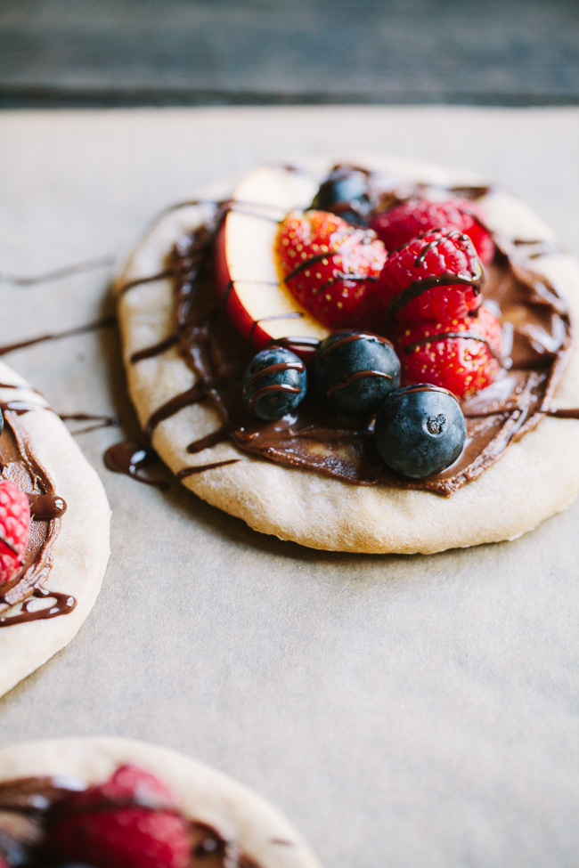 Chocolate Hazelnut Fruit Pizza with Sourdough Crust