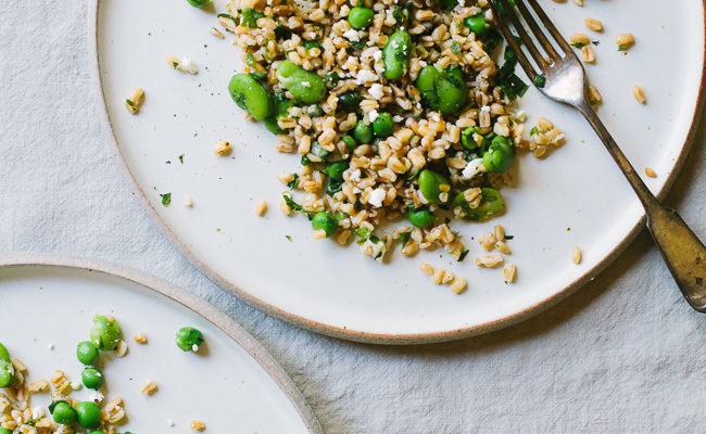 Farro Salad with Fava Beans and English Peas