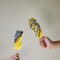 Frozen Pineapple Pops with Dark Chocolate and Coconut