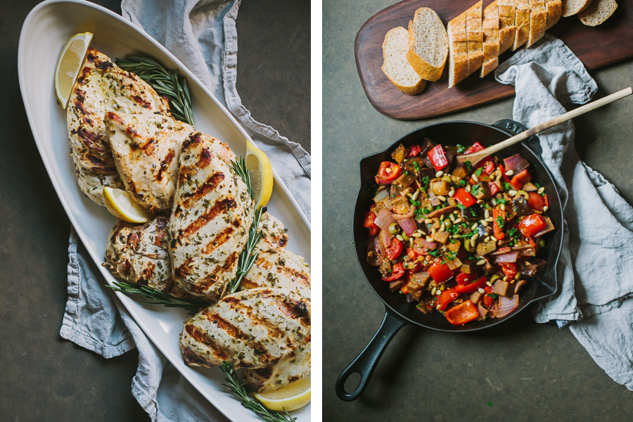Caponata and Grilled Rosemary Chicken