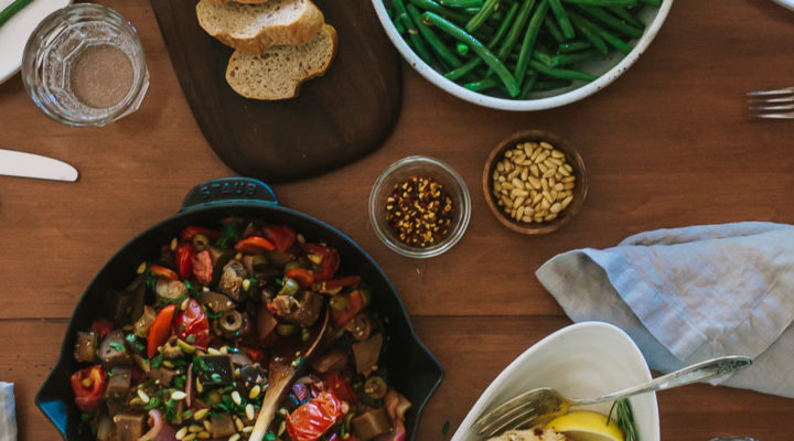 Caponata with Grilled Rosemary Chicken