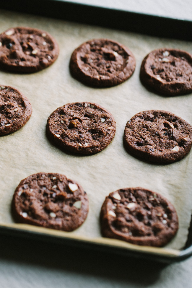 Chocolate Almond Spelt Cookies