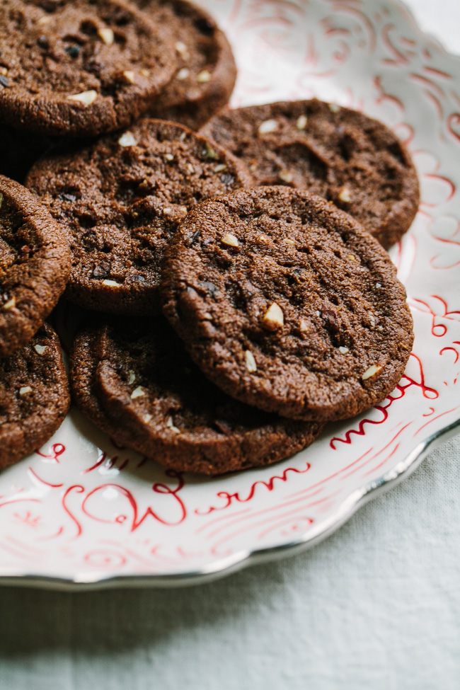 Chocolate Almond Spelt Cookies