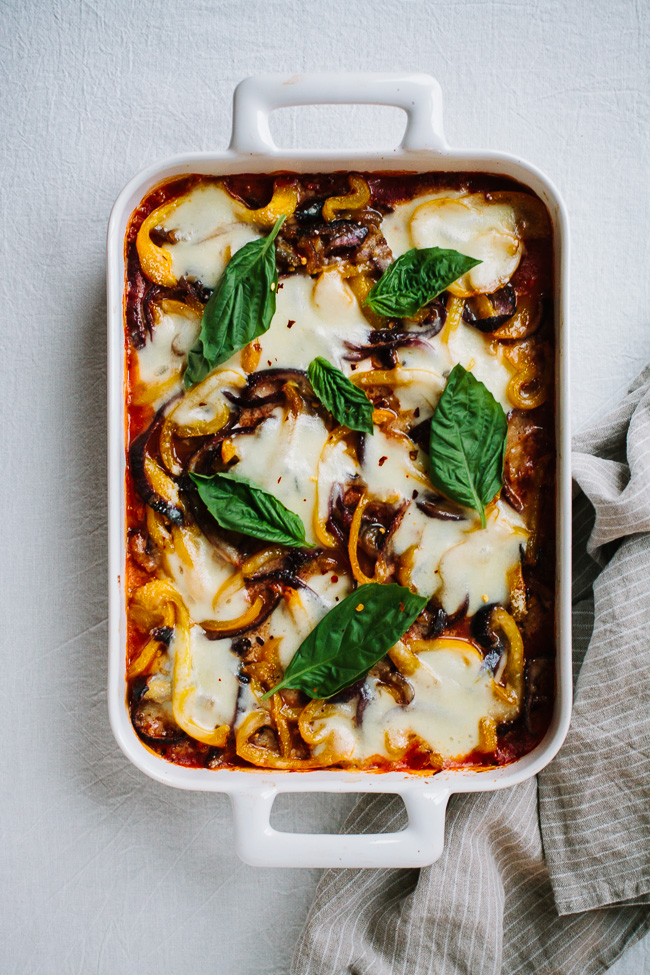 Sausage Pepper Polenta Bake