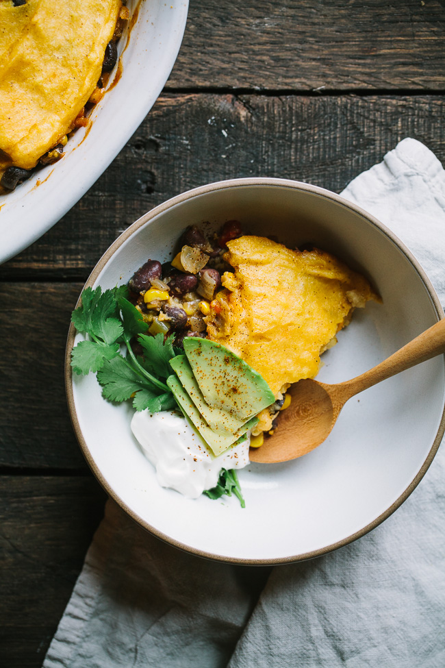 Bean and Veggie Tamale Pie