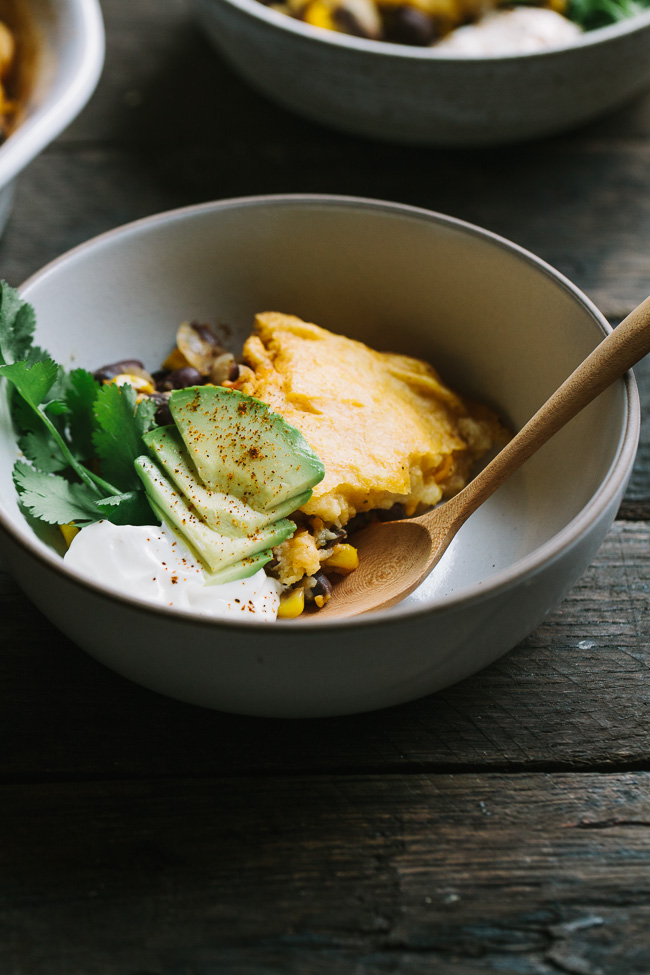 Bean and Veggie Tamale Pie