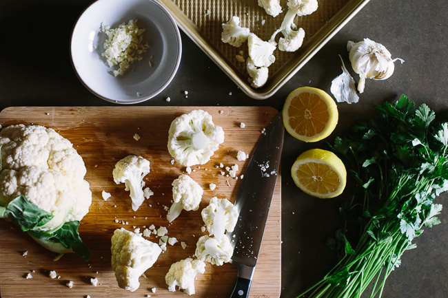 Pecorino Roasted Cauliflower with Farro and Crispy Pancetta