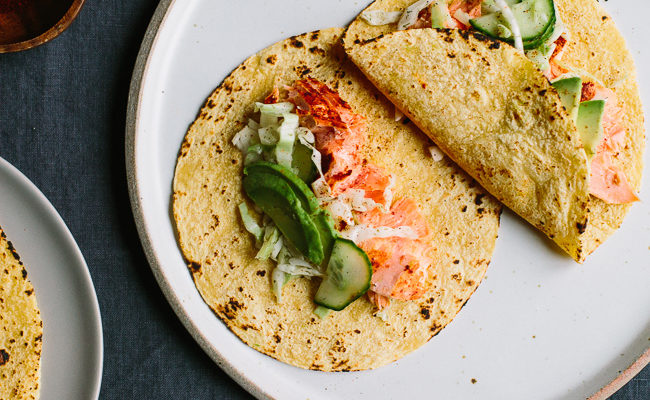 Chipotle Roasted Salmon Tacos