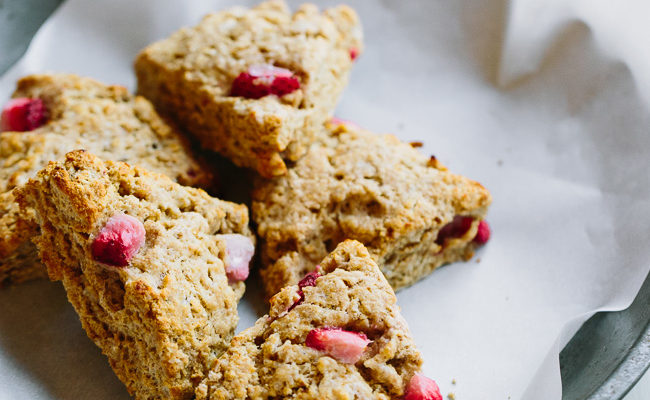 Strawberry Oat Yogurt Scones