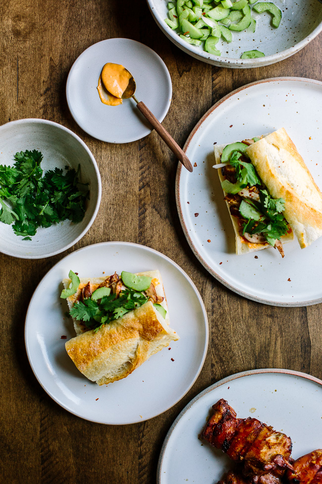 Korean-Style Chicken Cucumber Sandwiches with Gochujang Mayo