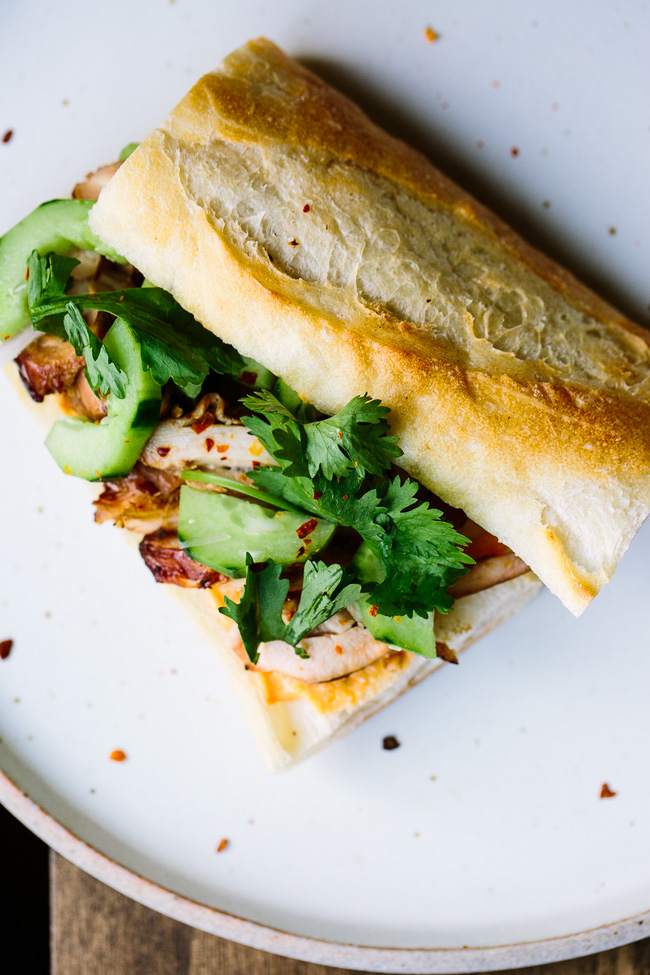 Korean-Style Chicken Cucumber Sandwiches with Gochujang Mayo