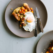 Popover with Sweet Potato Chickpea Hash