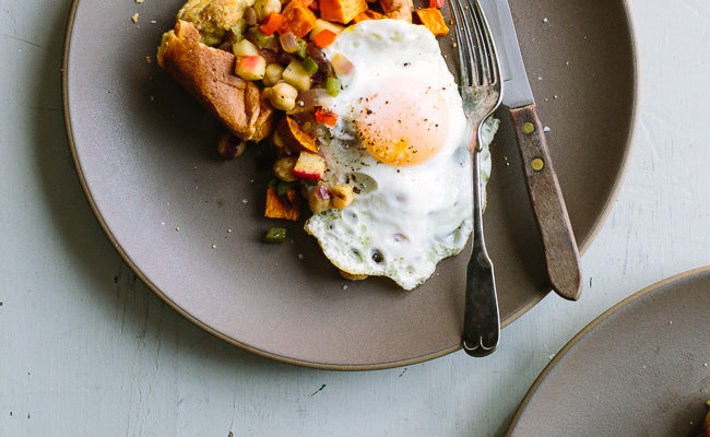 Popover with Sweet Potato Chickpea Hash