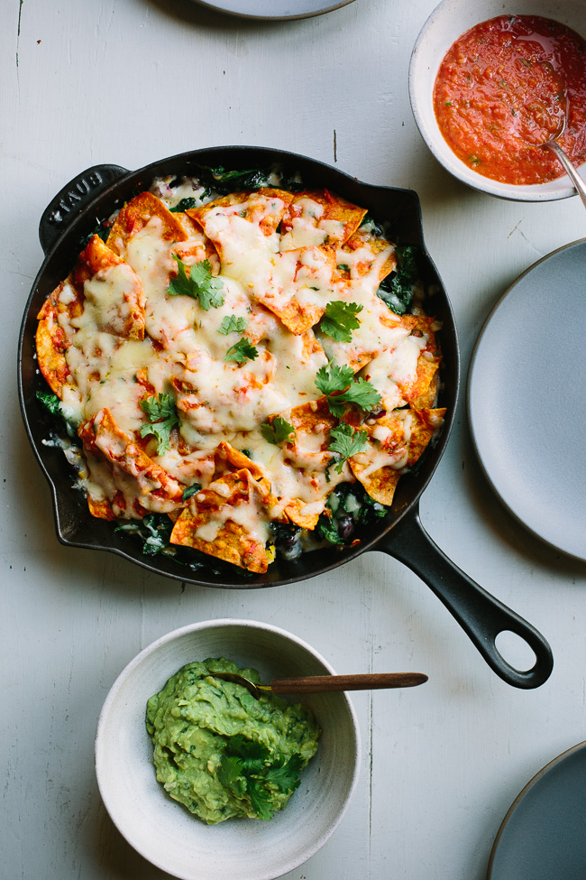 Baked Black Bean Chilaquiles Casserole